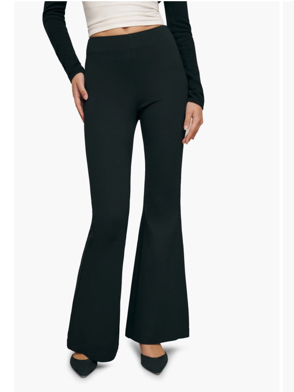 Reformation Tanya Knit Pant Flare Pants Black Small